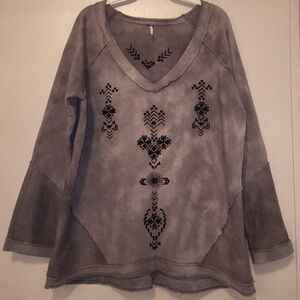 Free People Embroidered Sweatshirt